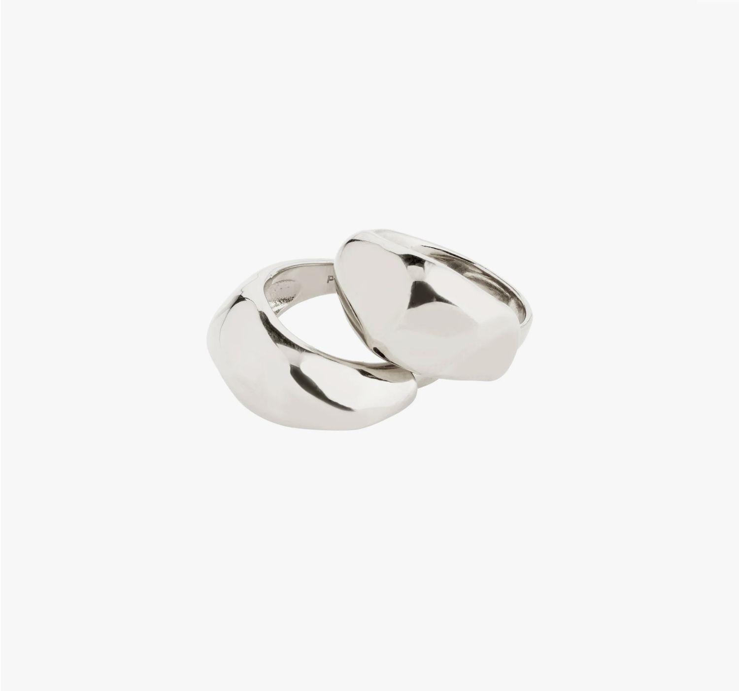 Dune rings 2 in 1 set silver plated