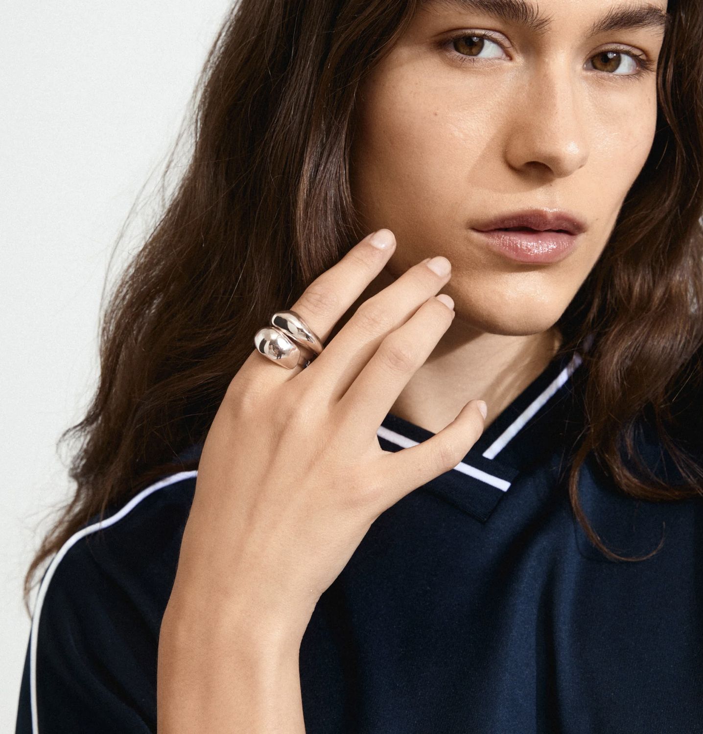 Dune rings 2 in 1 set silver plated