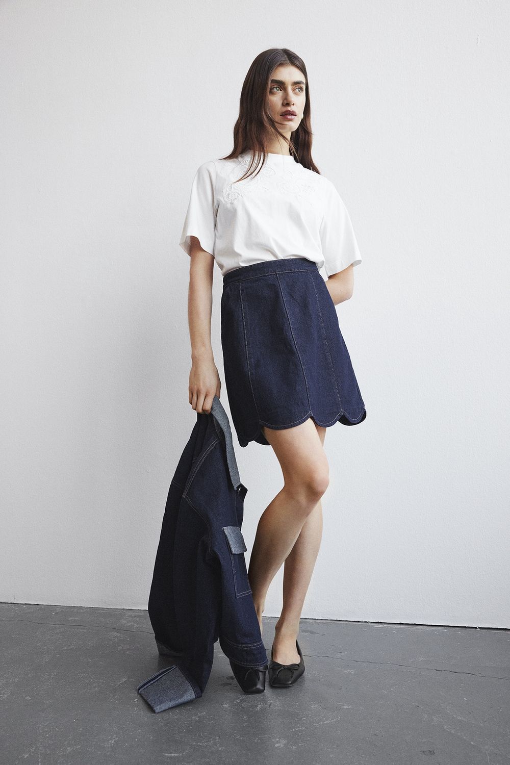 Yasmaria HW short denim skirt