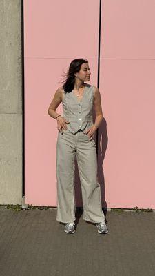 Objmollie waistcoat kaki