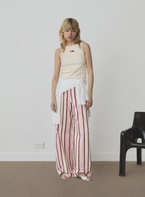 Leroy pink striped twill pants