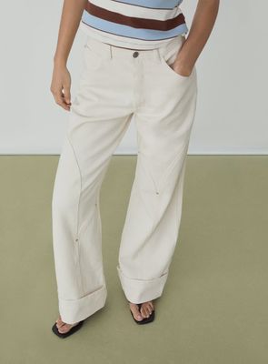 Dallas ecru denim pants