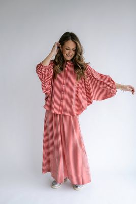 JAX SKIRT RED WHITE STRIPE