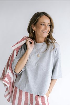 Viktor T-shirt bonheur grey red