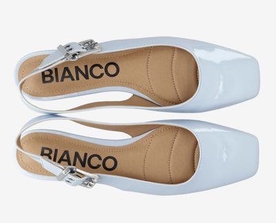 Biarose Karré flat buckle slingback faux leather