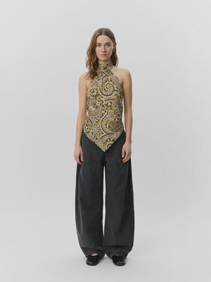 RAESW PAISLEY PRINTED HALTERNECK TOP