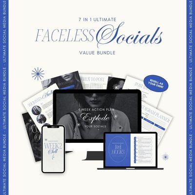Ultimate 7 IN 1 Faceless Social Media Bundle (with PLR &amp; MRR Rights)