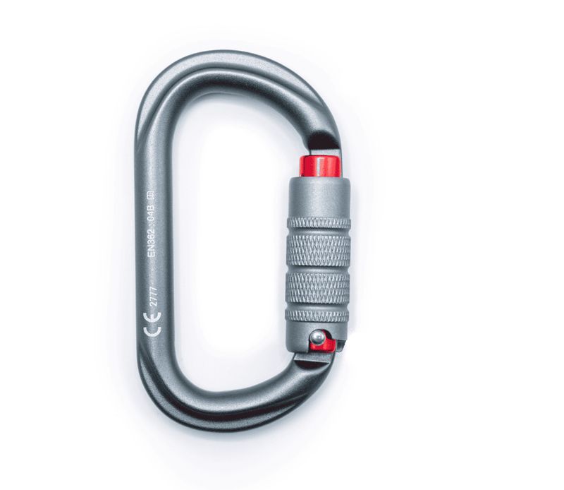 ALLOY OVAL TRIPLE ACTION 25kN KARABINER - GREY