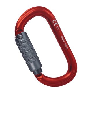 ALLOY OVAL TRIPLE ACTION 25kN KARABINER - RED