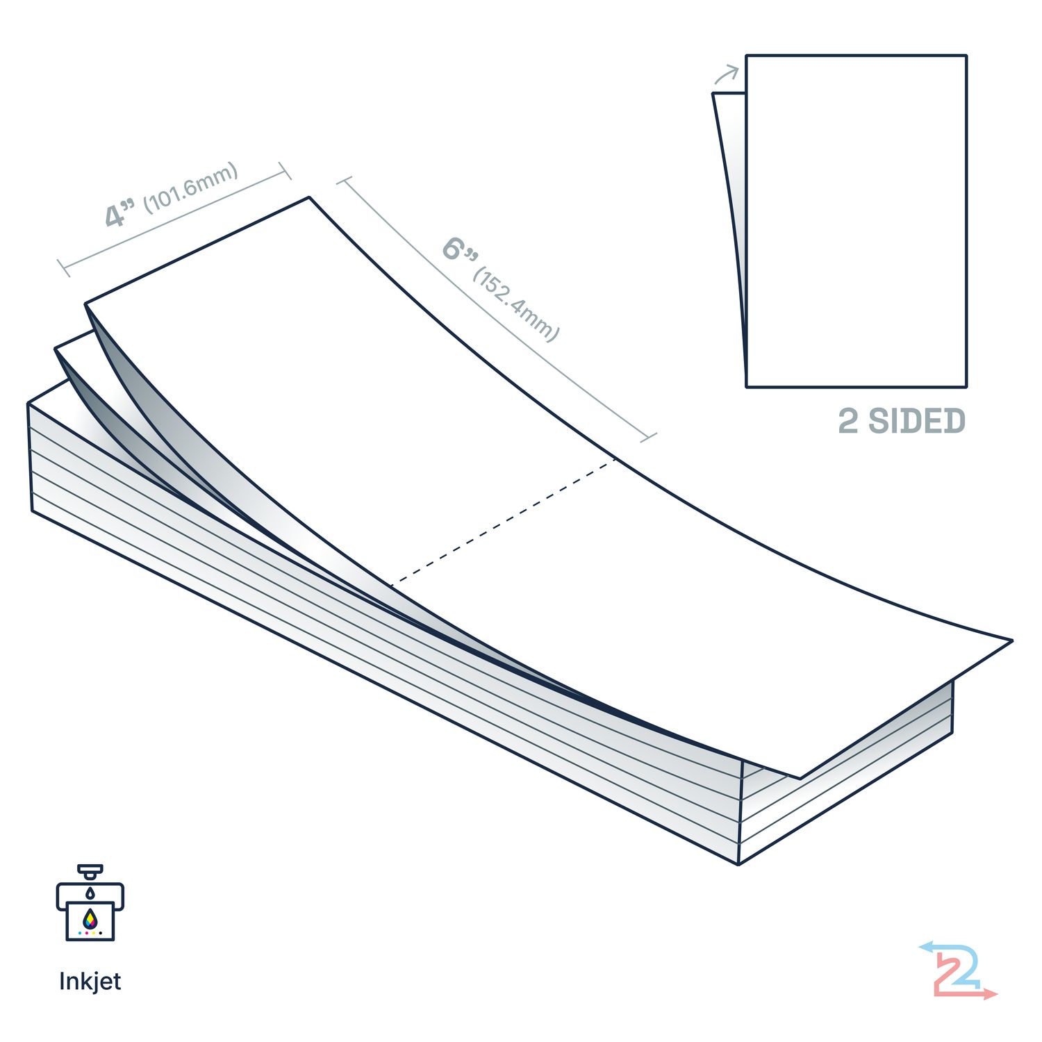 250 Double-Sided Paper Name Badges for Epson Inkjet Printer 4" x 6"