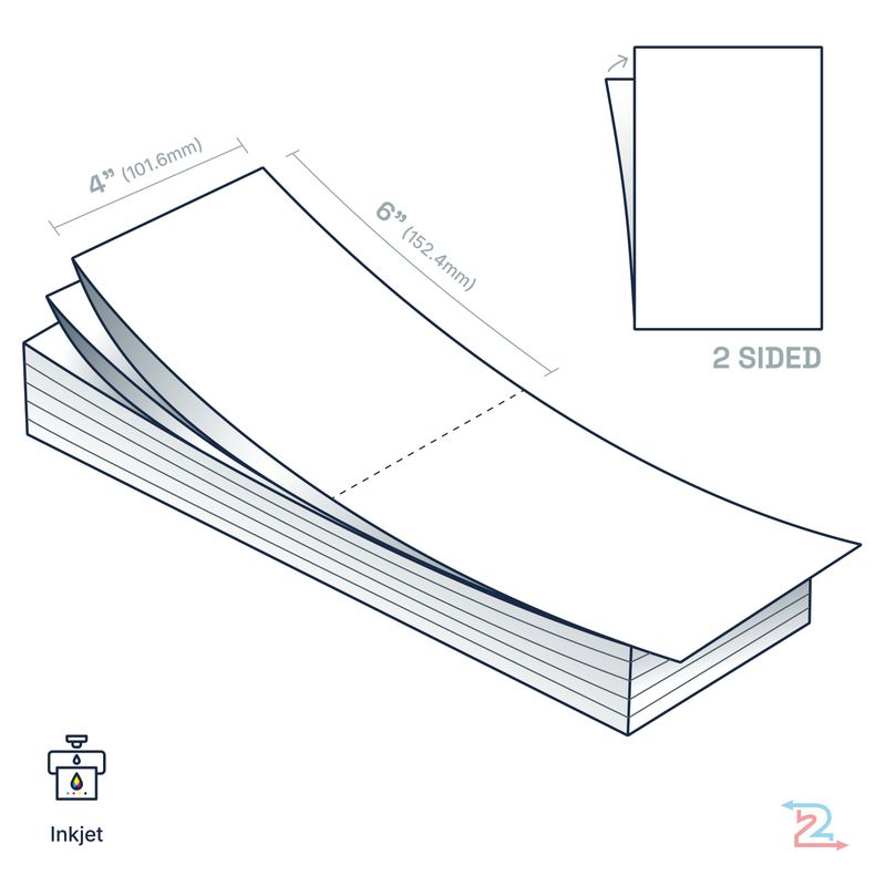 250 Double-Sided Paper Name Badges for Epson Inkjet Printer 4" x 6"