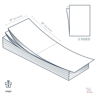 250 Double-Sided Paper Name Badges for Epson Inkjet Printer 4" x 6"