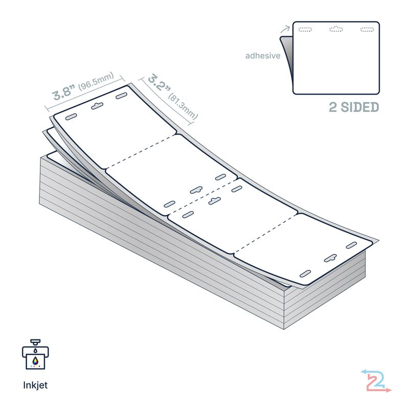 250 Butterfly ExpoBadge, Tear Resistant for Epson InkJet Printer 3.8" x 3.2" w/ 3 slots