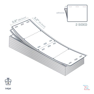 250 Butterfly ExpoBadge, Tear Resistant for Epson InkJet Printer 3.8" x 3.2" w/ 3 slots