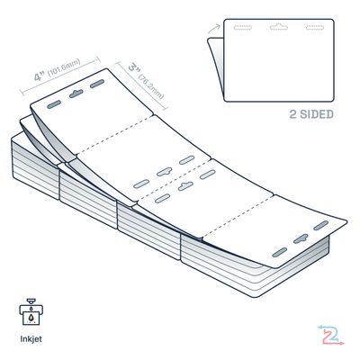 250 Double-Sided, Tear Resistant Name Badges for Epson Inkjet Printer 4" x 3" with 3 Slots