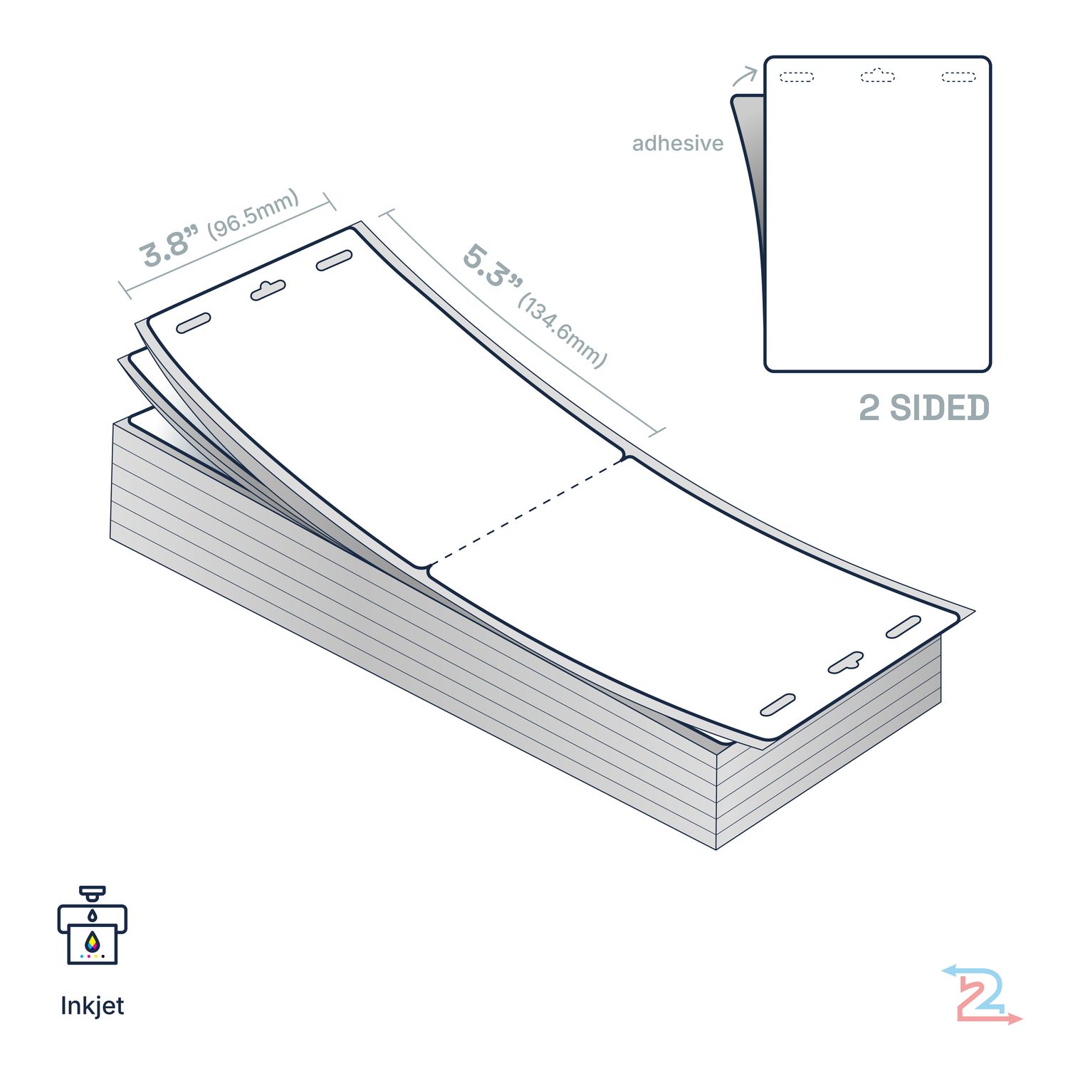 250 Butterfly ExpoBadge, Tear Resistant for Epson InkJet Printer 3.8" x 5.3" w/ 3 slots