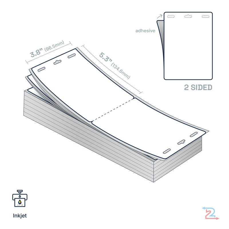 250 Butterfly ExpoBadge, Tear Resistant for Epson InkJet Printer 3.8" x 5.3" w/ 3 slots