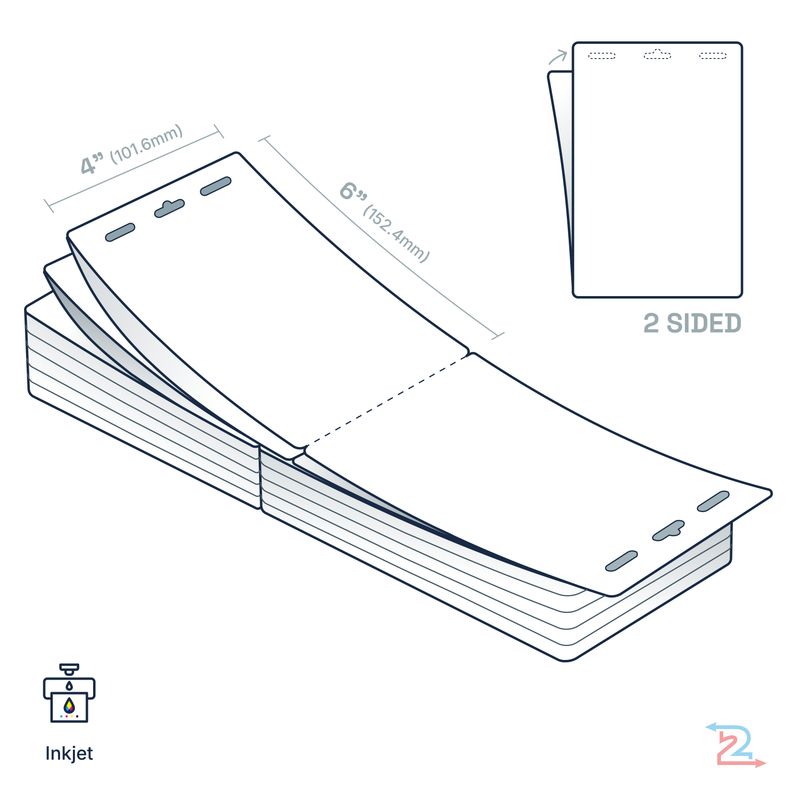 250 Double-Sided, Tear Resistant Name Badges for Epson Inkjet Printer 4" x 6" with 3 Slots