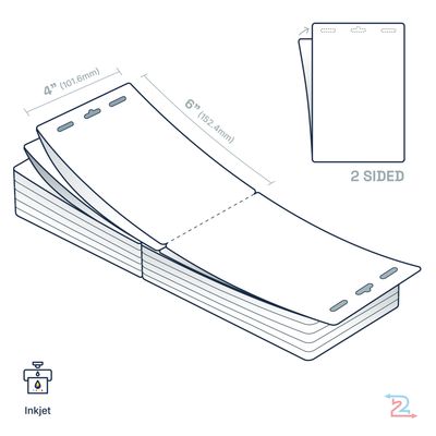 250 Double-Sided, Tear Resistant Name Badges for Epson Inkjet Printer 4" x 6" with 3 Slots