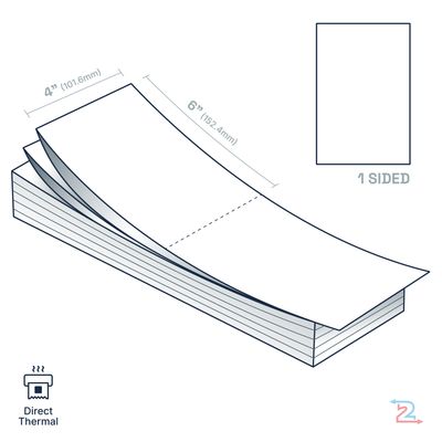 250 Paper Name Badges for Zebra Printer 4" x 6"