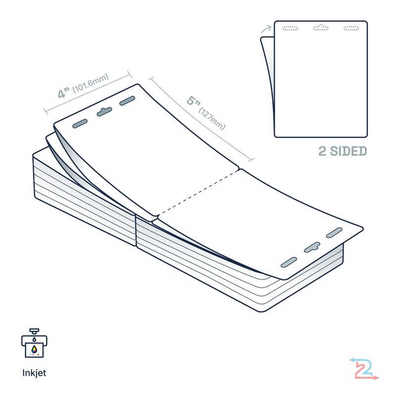 250 Double-Sided, Tear Resistant Name Badges for Epson Inkjet Printer 4" x 5" with 3 Slots