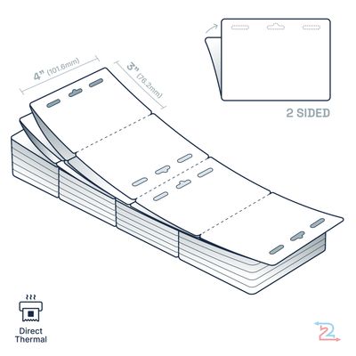 250 Double-Sided, Tear Resistant Name Badges for Zebra Printer 4" x 3" with 3 Slots