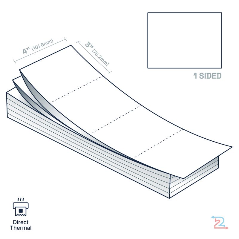 250 Paper Name Badges for Zebra Printer 4" x 3"