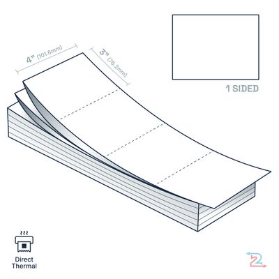 250 Paper Name Badges for Zebra Printer 4" x 3"