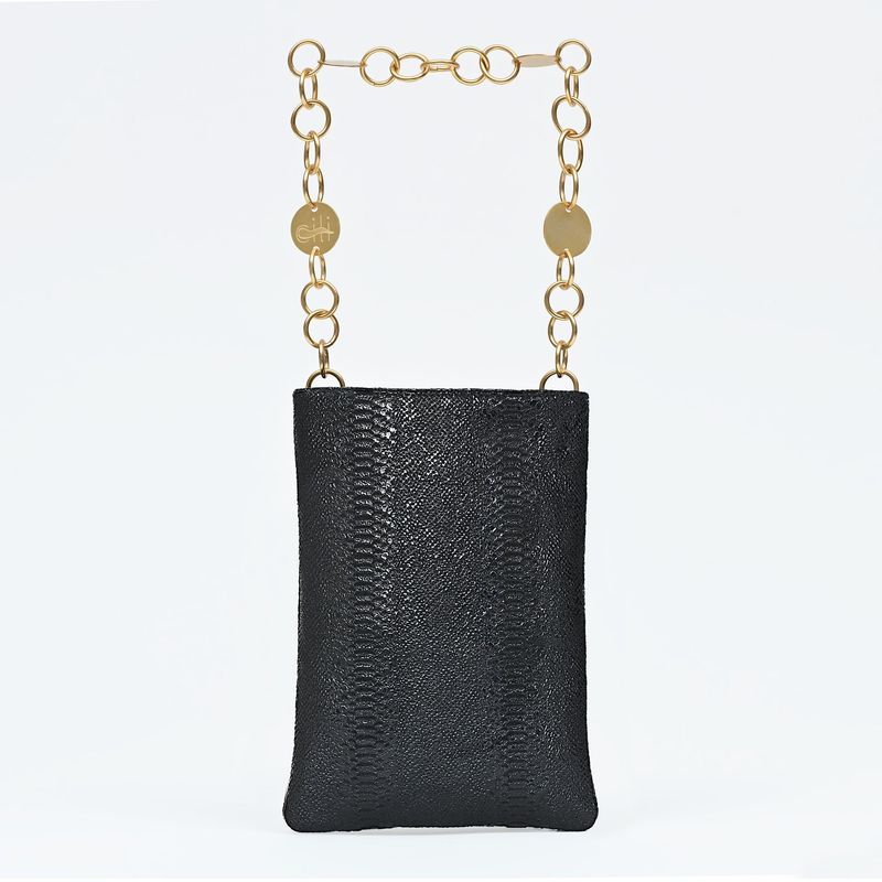TARANTELLA Borsa con Catena 3D Python Black
