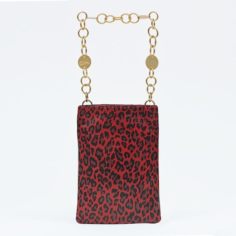 TARANTELLA Borsa con Catena Leopard Red