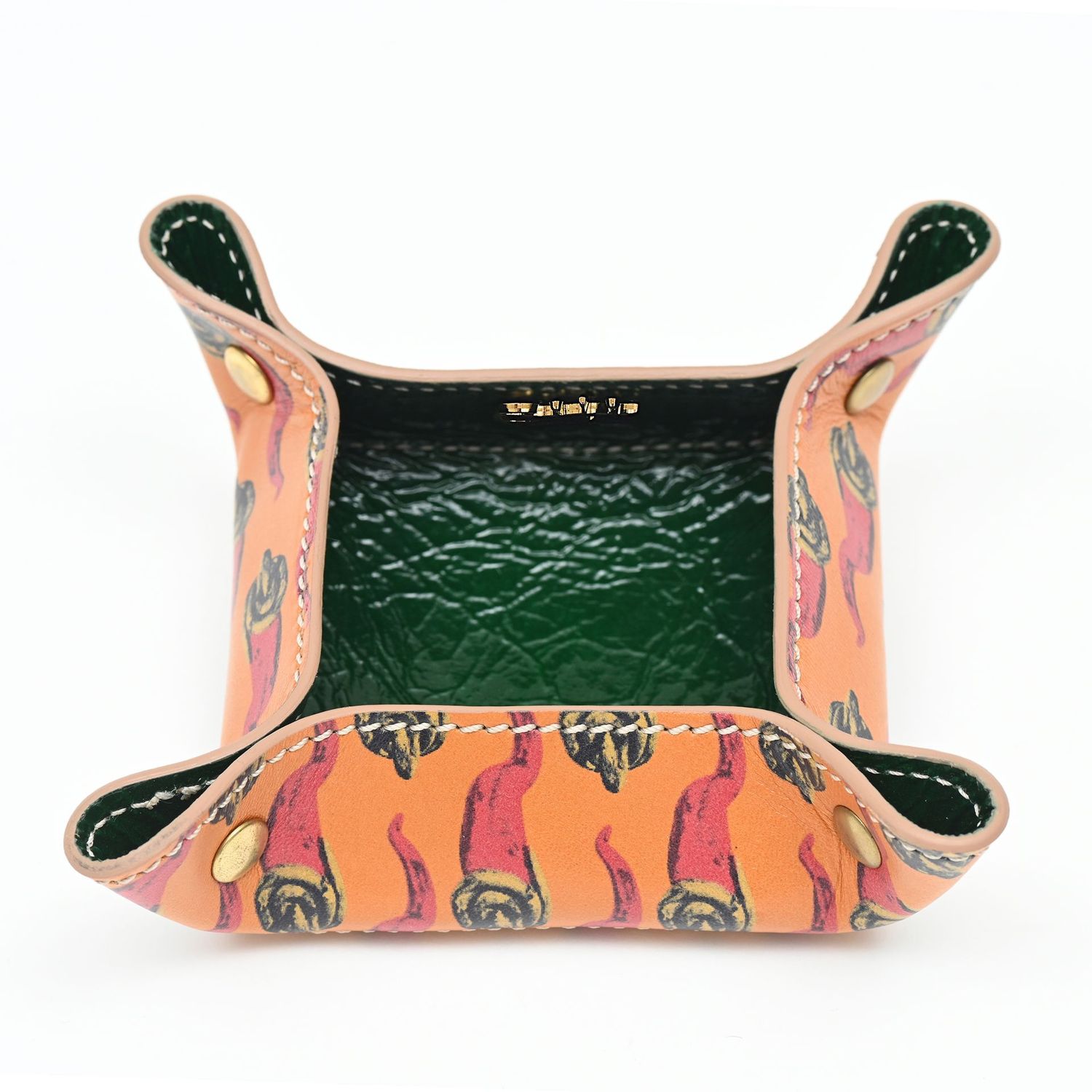 CIU' CIU' Svuotatasche Orange Green Nappa and Patent Leather
