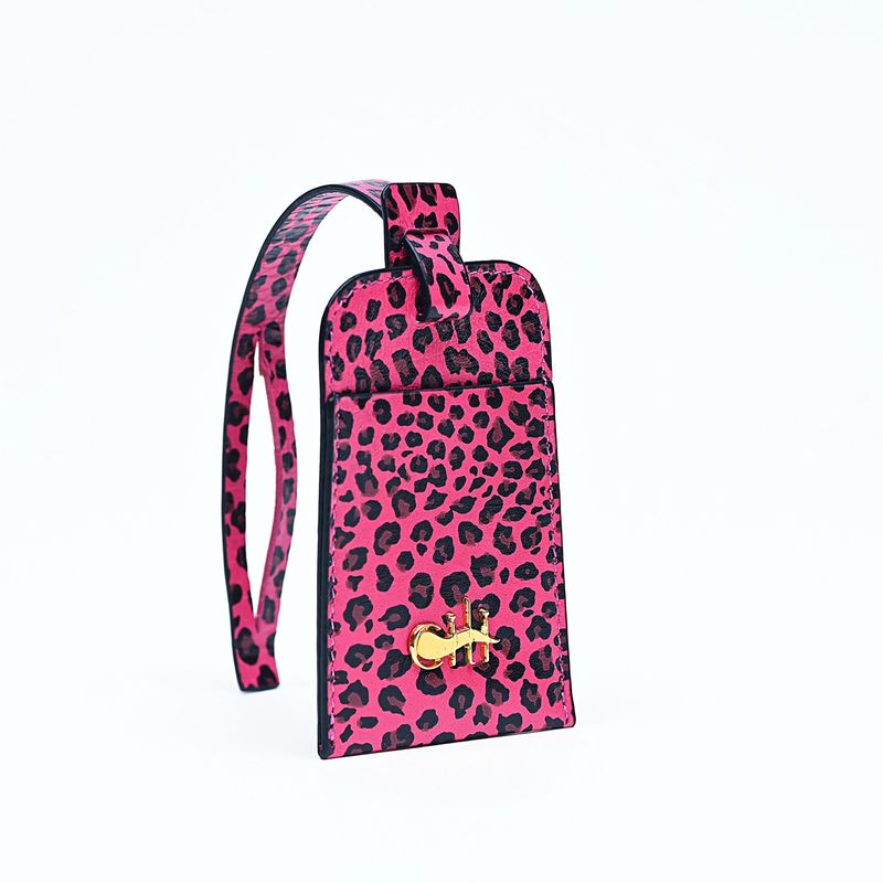 JAMME BELL' Tag Fucsia Mini Leopard Leather