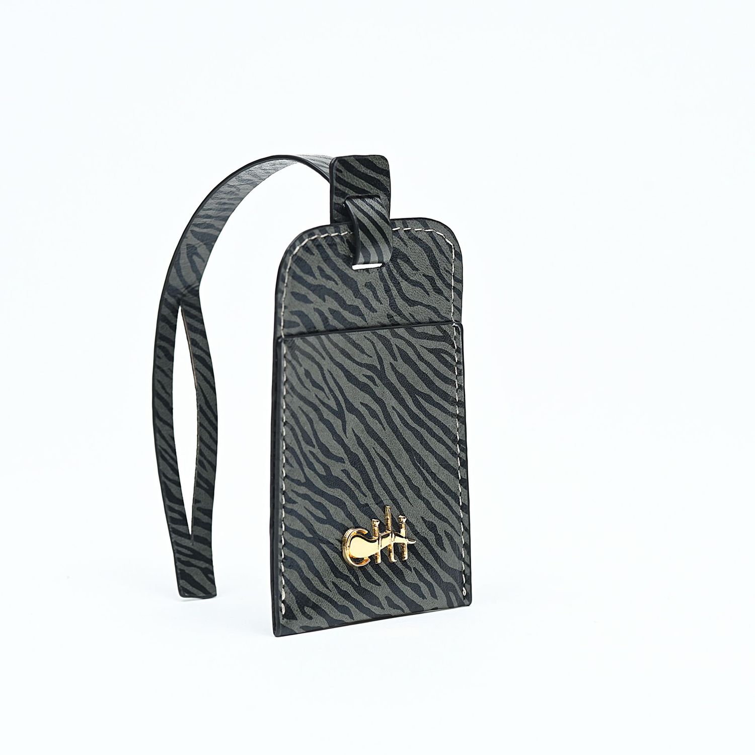 JAMME BELL' Tag Grey Zebretta Leather