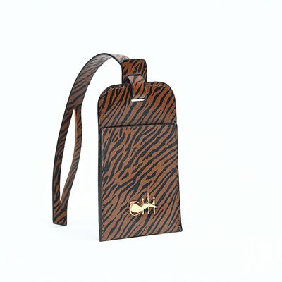 JAMME BELL' Tag Brown Zebretta Leather