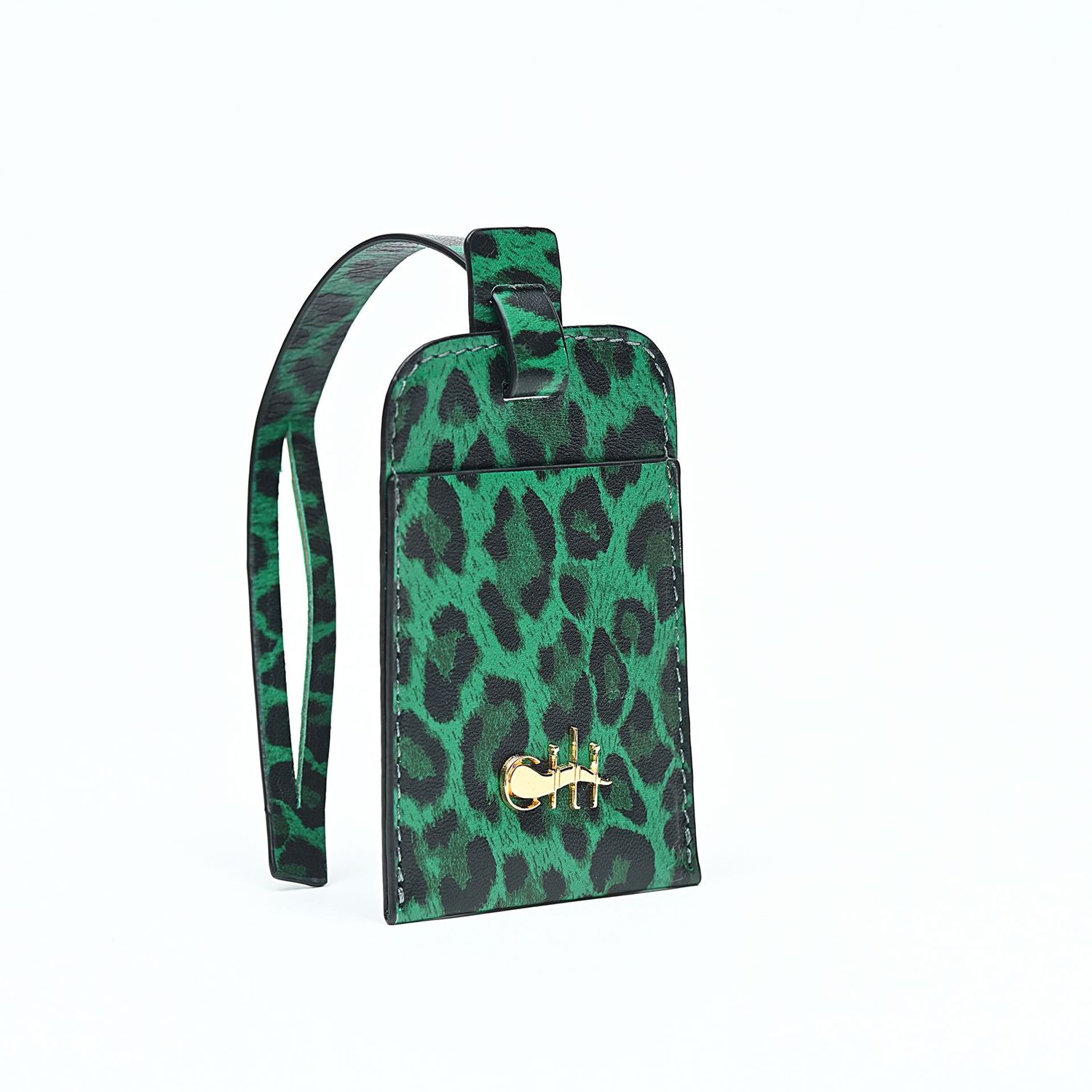 JAMME BELL' Tag Green Leopard Leather