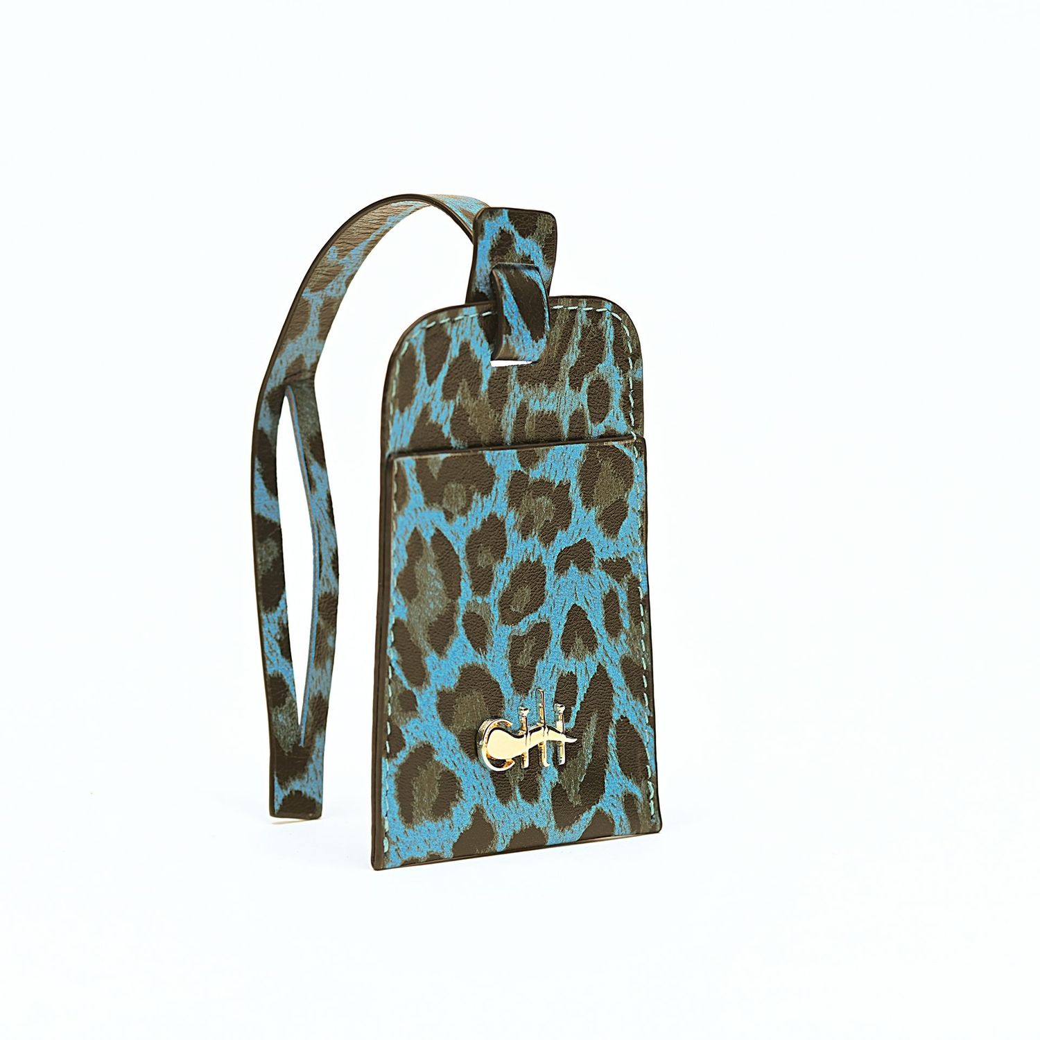 JAMME BELL' Tag Sapphire Leopard Leather