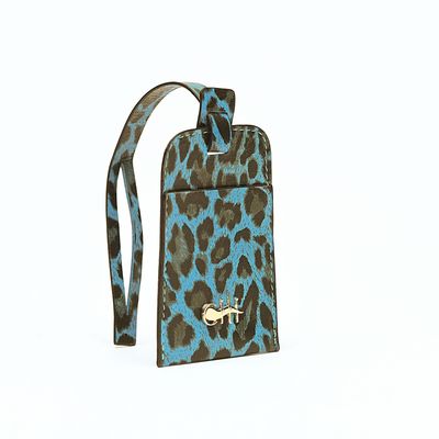 JAMME BELL' Tag Sapphire Leopard Leather