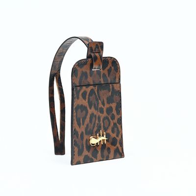 JAMME BELL' Tag Brown Leopard Nappa Leather