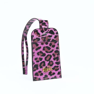 JAMME BELL' Tag Lilac Leopard Leather