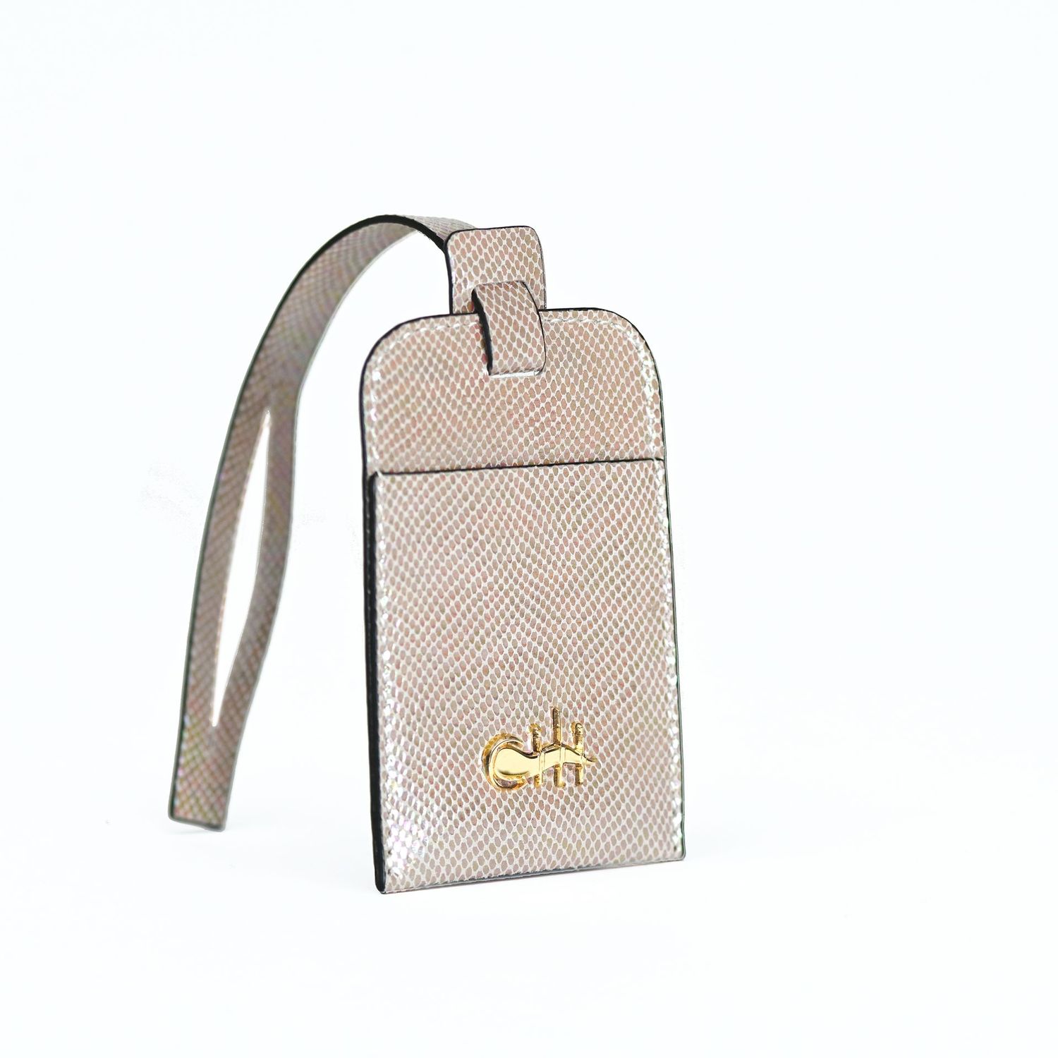 JAMME BELL' Tag Nude Iris Lyzard Patent Leather