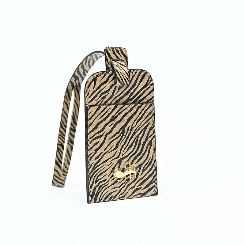 JAMME BELL' Tag Beige Zebretta Leather