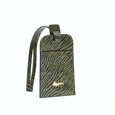JAMME BELL' Tag Military Green Zebretta Leather