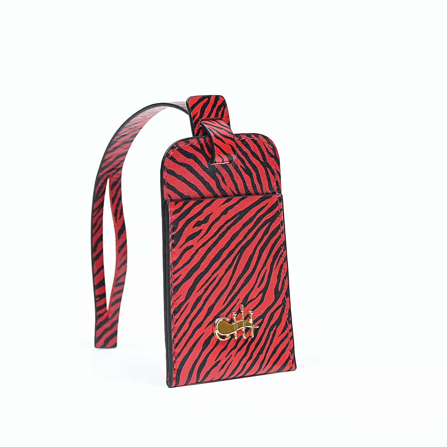 JAMME BELL' Tag Red Zebretta Leather