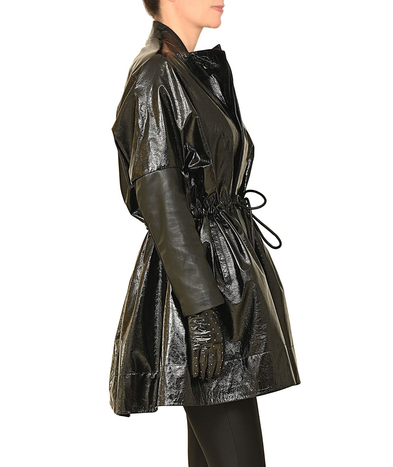 PAZZIELLA Outwear Total Black Patent Leather