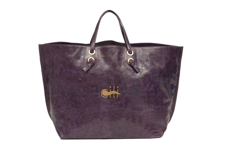 MAREA  – Maxi Tote Bag Cloud-effect Violet Gleam Leather