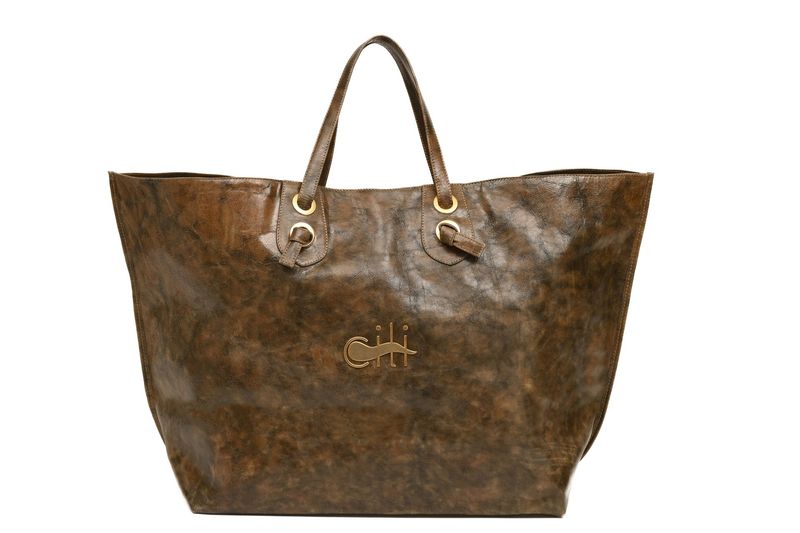 MAREA – Maxi Tote Bag Mud Brown Vitellino Gleam Leather