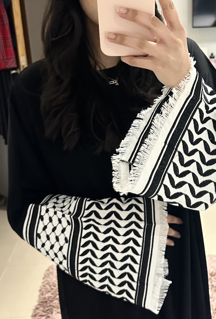 black keffiyeh abaya