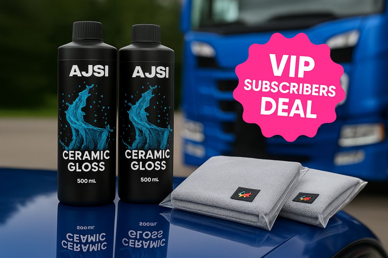 VIP EXCLUSIVE OFFER 2 X CERAMIC GLOSS 1 X PACK OF DETAILING CLOTHS
