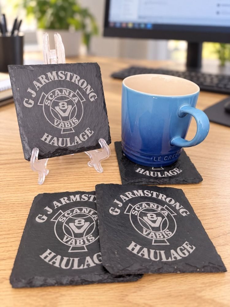 ENGRAVED SET OF 4 - 10CM X10CM SLATE COASTER