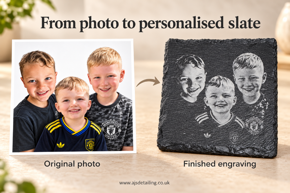 ENGRAVED SET OF 4 - 10CM X10CM SLATE COASTER